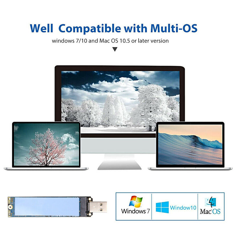 NVMe to USB Adapter 10Gbps M.2 M Key SSD to to USB 3.1 Gen 2 Type A Card
