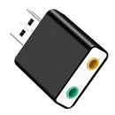 USB 2.0 Virtual 7.1 Channel Audio Sound Card Adapter For Laptop PC Black