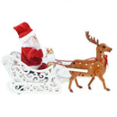 Christmas Santa Claus in Sleigh with Reindee Deer Ornaments Sales Gifts Hot R9H6