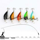 5x Minnow Fishing Lures Bass Crankbait Hooks Tackle Crank Baits + Fishi CHA