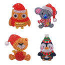 4pcs DIY Full Drill Special Shaped Diamond Painting Cute Animal Key Chain