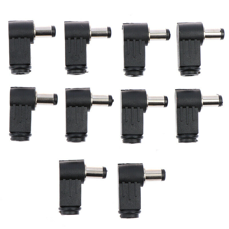 10pc 2.1mm x 5.5mm Male Plug Right Angle L Jack DC Power Tip ConnectorS Ew