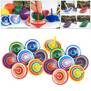 15x Wooden Spinning Top Montessori Intelligence Development Toys Multicolor