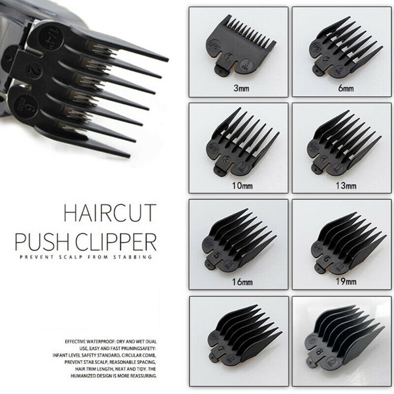 8Pcs/Set Hair Clipper Limit Comb Attachment Clipper Guide Comb Black Limit C Gn