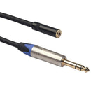 30cm Wire 6.35mm Male to 3.5mm Female Extension Cable Stereo TRS Plug to 3.