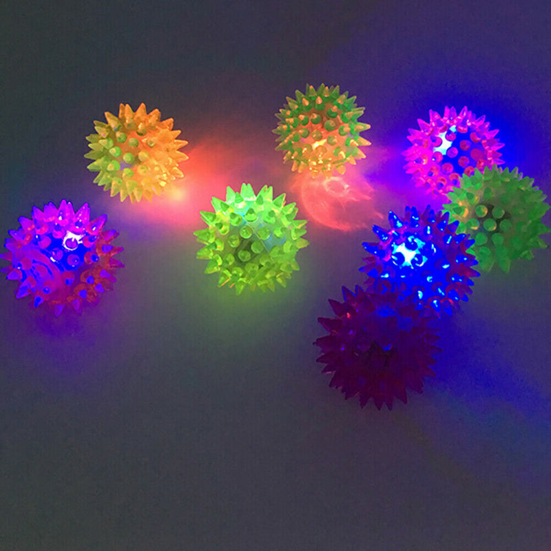 LED Pet Hedgehog Ball Colorful Soft Rubber pet Puppy Dog Chewing Elastic BaES