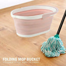 Foldable Mop Bucket Portable Wash Basin Dishpan Bathroom Home (Pink)