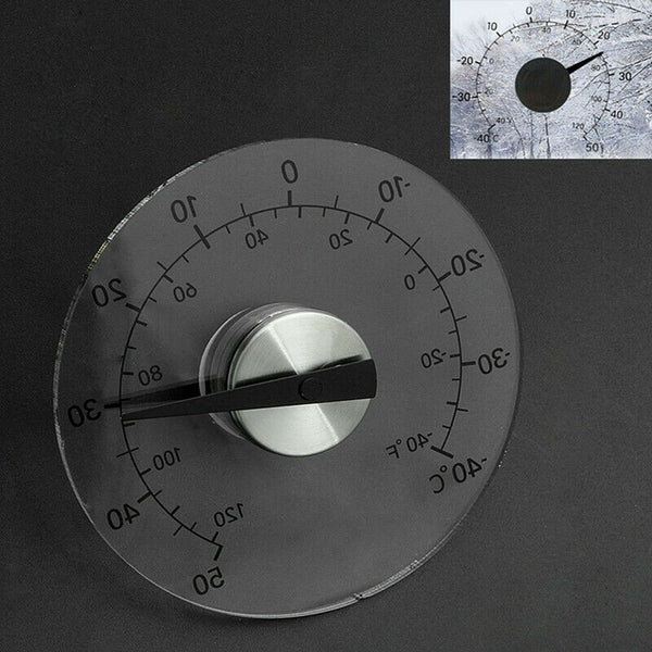 Circular Transparent Outdoor Window Thermometer Temperature Weather Station