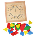 Kids Early Learning Toys Montessori Material Circular Fraction Division Gift