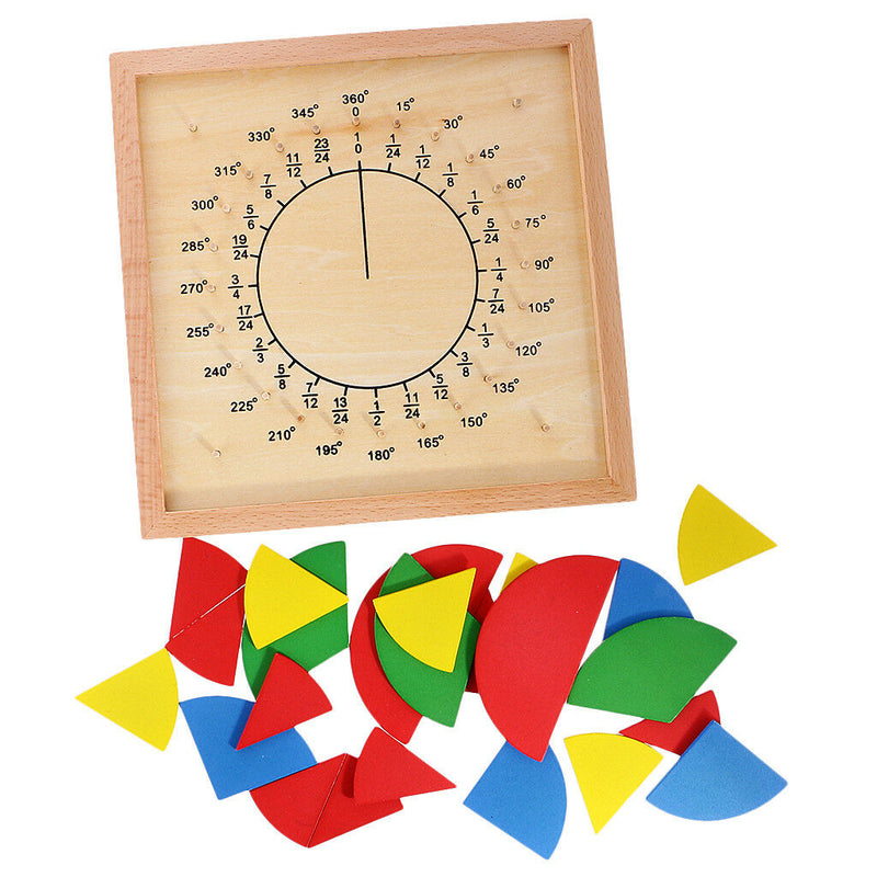 Kids Early Learning Toys Montessori Material Circular Fraction Division Gift