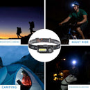 Portable 300lm DC 3W XPE/COB LED Torch Flashlights 6 Modes USB Headlight