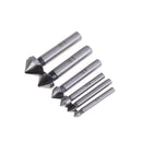 6pcs/Set 3 Flute HSS Chamfer Chamfering End Mill Cutter Countersink Drill Bit LJ