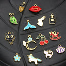 60Pcs/Set Enamel Mixed Animal Fruit Charms Pendant DIY Necklace Jewelry Maki-OZ