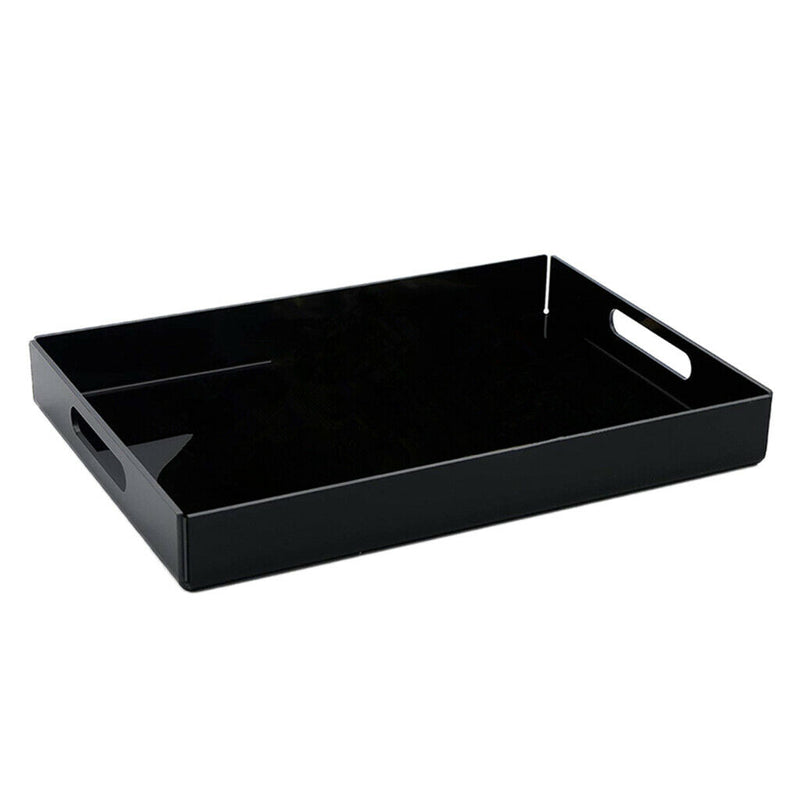 Food Service Tray Breafast Drinks Cake Trays Acrylic Makeup Organizer Black