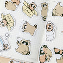 45x Cute Little Raccoons DIY Diary Stickers Paper Labels Gift Packaging Decor 3C