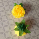Yellow Fabric Silk Artificial Rose Flower Heads for Decoration Pack of 50pc M7Q1