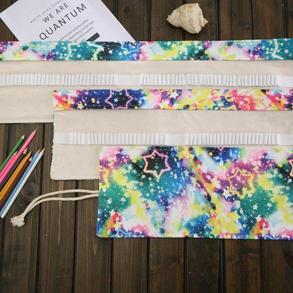 48 Colored Pencils Wrap Travel Roll Up Case Organizer Watercolor Pencil Rol R4T7