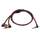 1m 90 Degree 3.5mm Male to 2 RCA Male Cable Right Angle AUX Y Splitter Cord