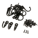 20 x Clothes Hat Coat Robe Hanging Metal Single Hook Wall Door Hanger Black