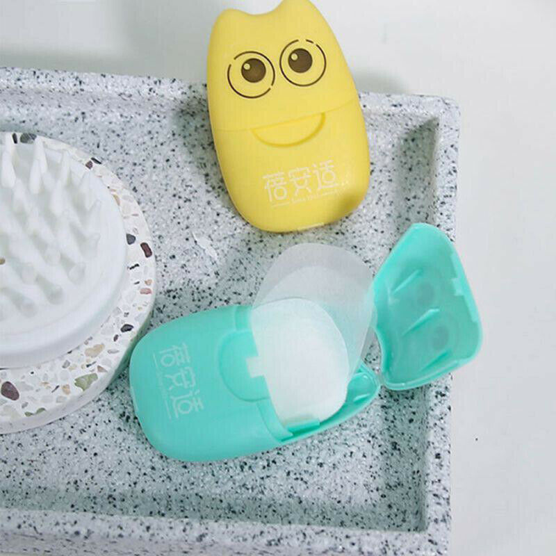 20pcs/set Disposable Paper Soap Travel Portable Hand Washing Box SY Ew