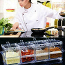 Kitchen Storage Box 4 Grids Separable Transparent Sugar Spice Salt Jar Sale Z2Y7