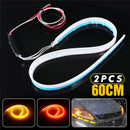 2X 60cm LED Switchback Headlight Sequential DRL Light Strip Tube Red&Yellow FT