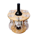 Wine Glass Holder Bamboo Tabletop Wine Glass Drying Racks Camping for 6 Gla
