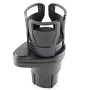 Car Dual Cup Holder Sunglasses Phone Organizer Water Bottle Holder (Black) A