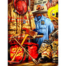 Fireman Uniform DIY Full Drill Round Diamond Painting Mosaic Picture Kit