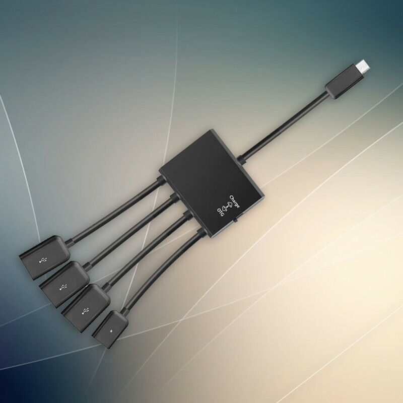 4 Port Micro USB Power Charging OTG Hub Cable Adapter For Android Phone Tablet