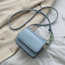 Leather Women Messenger Bag Mini Square Shoulder Satchel Handbags (Blue) A