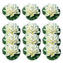 12Pcs Artificial Floating Foam Lotus Flowers,With Water Lily Pad Ornaments,