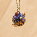 Hand Painted Teapot Pendant Long Chain Choker Enamel Necklace Fashion Jewel