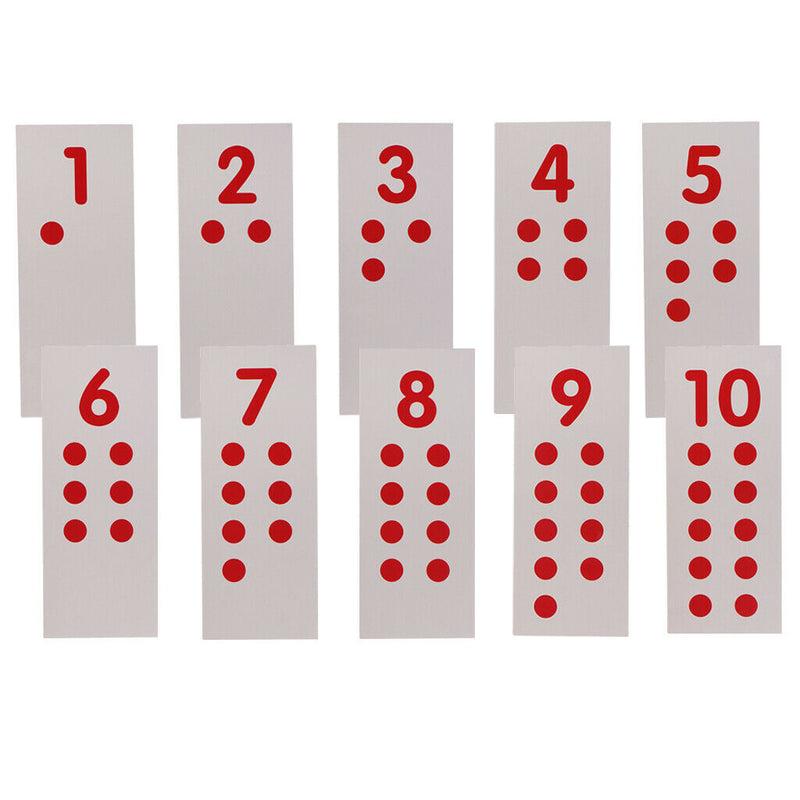 Baby Kids Montessori Mathematics 1-10 Numbers Card Chips Counting Toys Gift