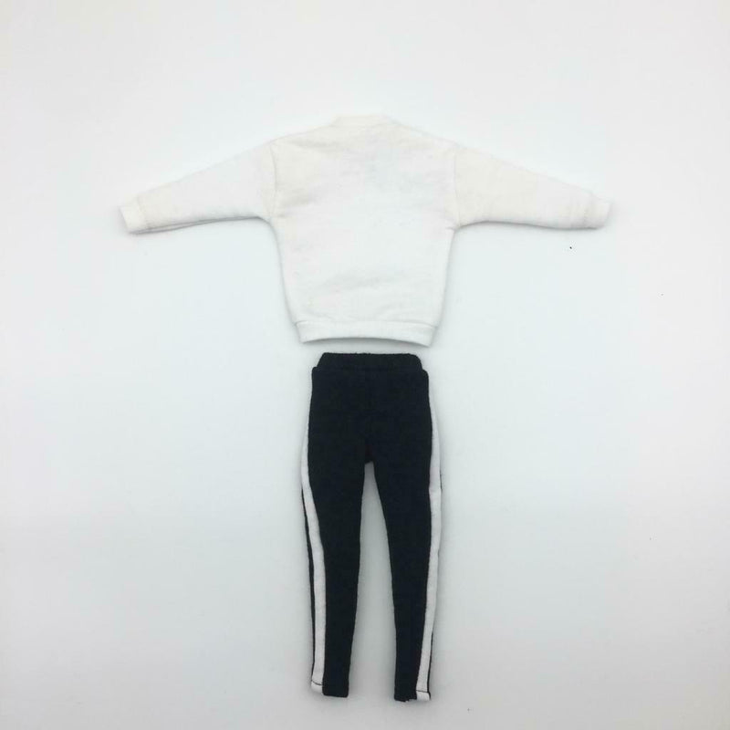 1/6 Scale Round Collar Sweatshirt Top Outfit and Striped Pants For 12'' HT PH