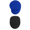 2x Comfortable Wrist Protection Memory Foam Blue Mouse Pad + Black Mouse Pad