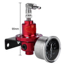 Universal Red Metal Adjustable Car Fuel Pressure Regulator with Oil Gauge A