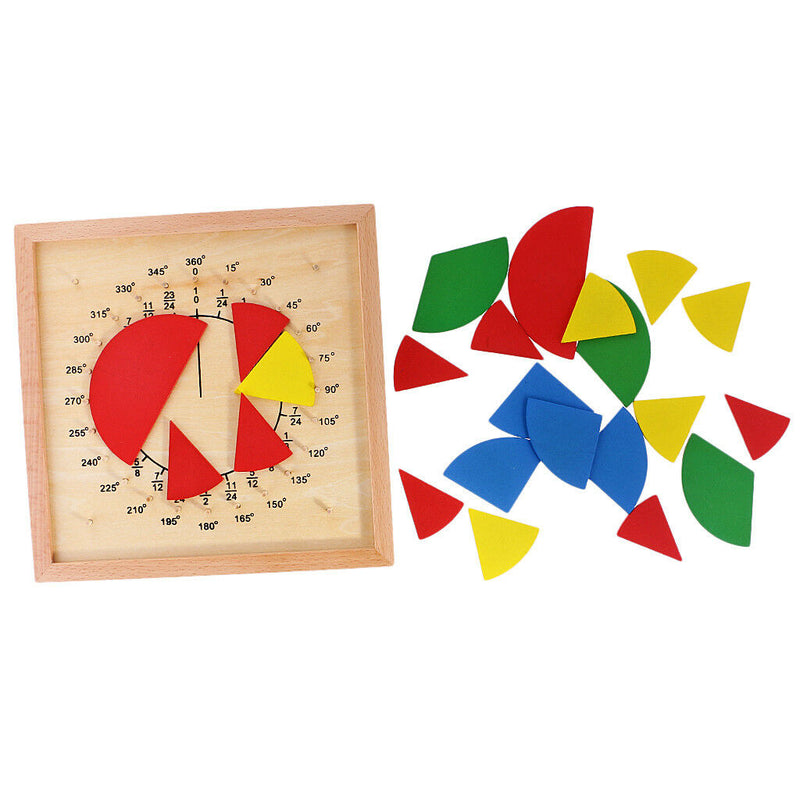 Kids Early Learning Toys Montessori Material Circular Fraction Division Gift