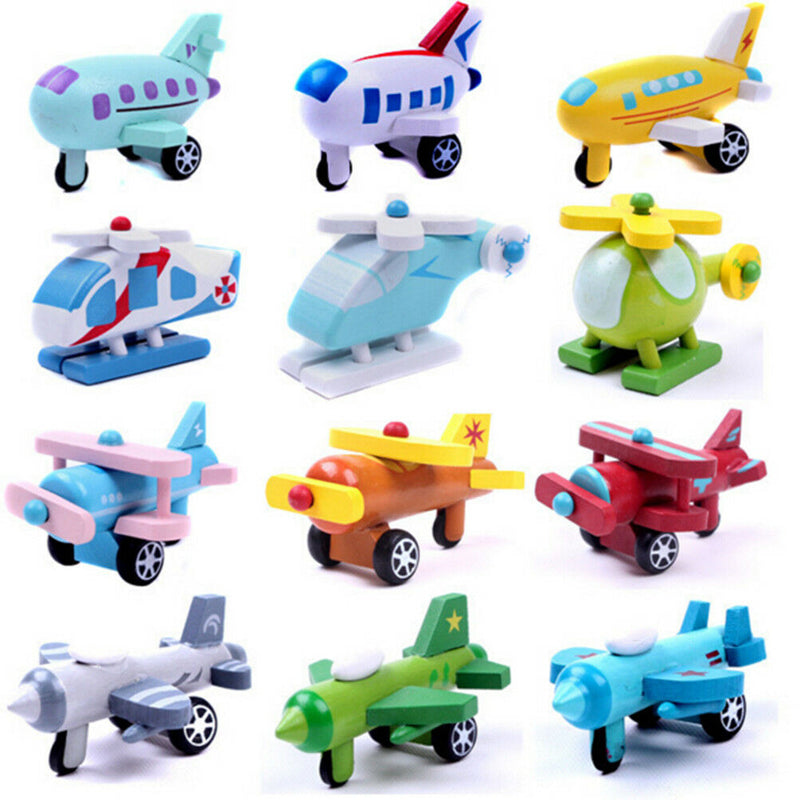 Mini Wooden Aircraft Airplane Educational HandMade Toys Baby Kids Children FT
