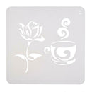 Coffee Flower Lace Hollow Ruler Template DIY Photo Album Diary Drawing Tool