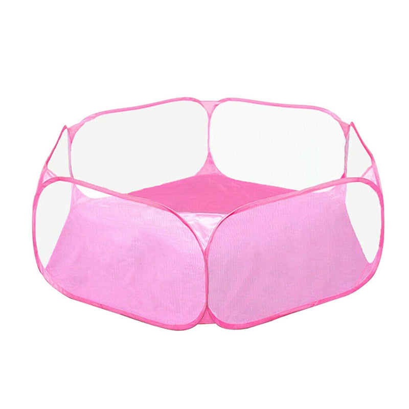 Foldable Play Pen Cage Hamster Rabbit Guinea Pig Gerbil Indoor/Outdoor Pink