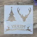 merry christmas layering stencils diy scrapbooking album drawing template tool F