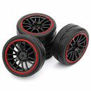 4pcs 12mm Hub Wheel Rims & Rubber Tires For RC 1/10 On-Road Touring Drift C S4A7
