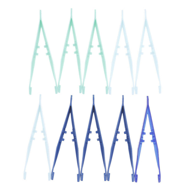 10X'Reptiles Feeder Tweezer Plastic Terrarium Clamp Feeding Tongs Tool SkidCli3c