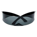 Women Mens Futuristic Visor Sunglasses Robotic Shield Shades Eyewear Gray