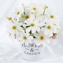 Artificial Silk  Flower Bouquet 5 Stems 10 Heads, 33cm/12.99''-White