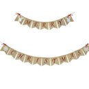 Merry Christmas Letters Banners Linen Hanging Flags Xmas Bunting Garland