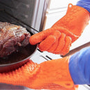 Kitchen Heat Resistant Silicone Glove Oven Pot Holder Baking BBQ Cooking Mi O7X5