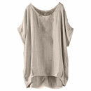 Women Plain Batwing Sleeve Casual Loose Baggy Tops T-Shirt Blouse Khaki 5XL