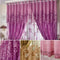 250*100cm Peony Voile Beads Living Room Window Tulle Sheer Curtain Purple